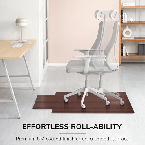 Anji Mountain 48" x 36" Bamboo Office Chair Mat for Carpet & Hardwood Floor - Image 5