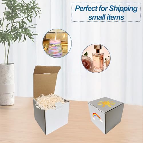 ROTCH 4x4x4'' Small Shipping Box, 50 Pack, Sturdy Corrugated Cardboard Mailer, White (M444-E-W) - Image 5