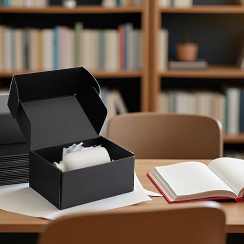 9x6x4 inch Black Shipping Boxes for Small Business- Set of 25 - Image 4
