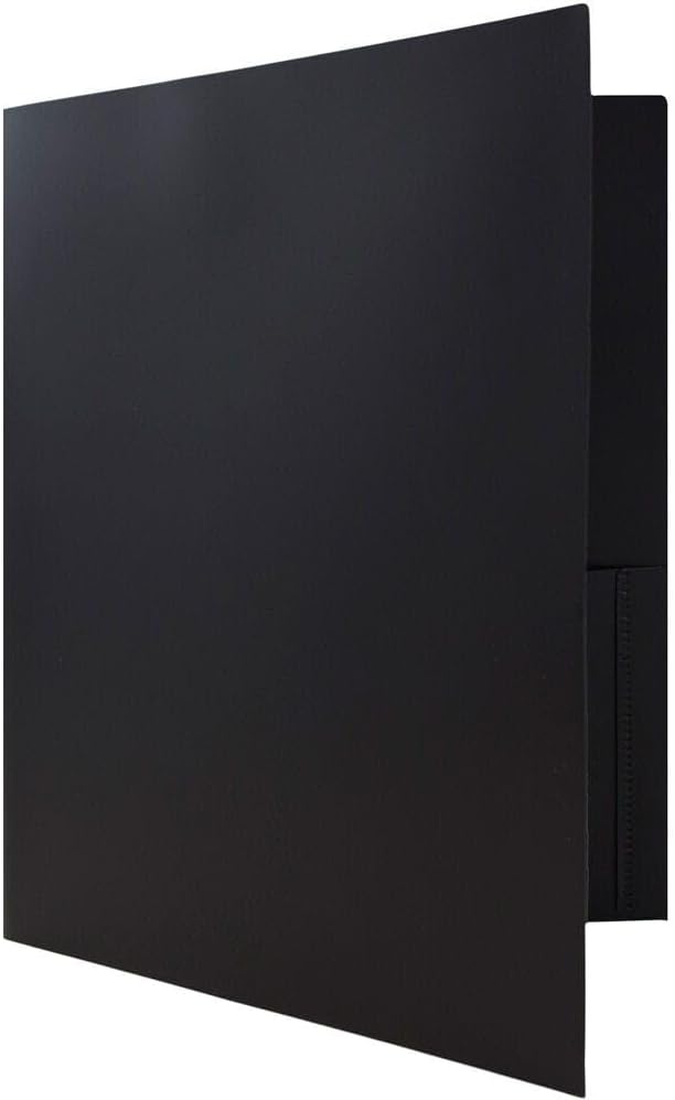 JAM PAPER Plastic 2 Pocket POP Folders - Durable School Folders with Metal Prongs Fastener Clasps - Black - 24/Pack - Image 3