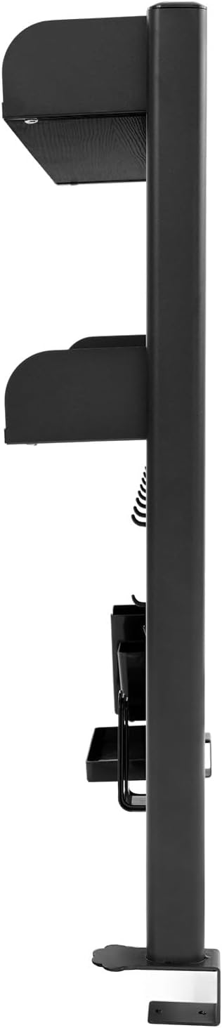 Clamp-On Pegboard Desk Organizer, 2-Tier Clamp On Desk Shelf with Hooks, Office Accessory Organizer for Books, Office Supplies & DIY Storage, 16.5lbs Capacity, 39.37" x 37.4", Black - Image 6