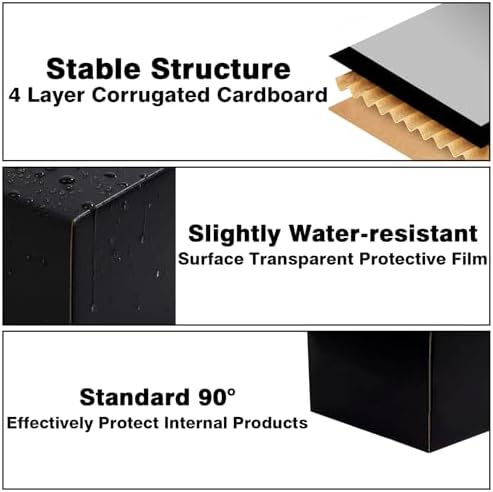 Black Shipping Boxes 6x4x4, 30 Pack Small Mailer & Packaging Boxes for Small Business, Heavy Duty Corrugated Cardboard, Ideal for Shipping & Packaging - Image 3