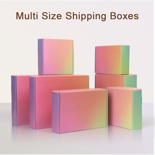 7x5x2 Shipping Boxes Small, 45 Pack Rainbow Corrugated Cardboard Mailer Boxes for Small Business, Mailing, Packaging - Image 6