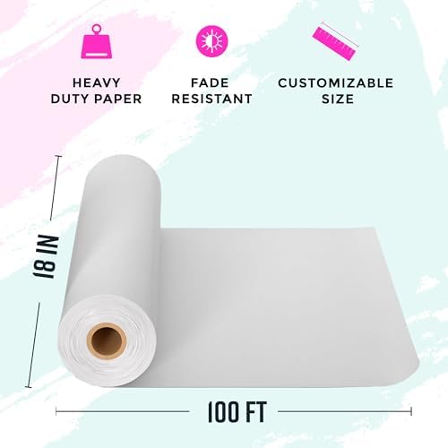 Bryco Goods 18”x1200” (100’) White Kraft Paper Roll - Pack of 2 - Easel Paper for Arts & Crafts, Floor Covering, Packaging, Gift Wrapping, Bulletin Boards - Made in The USA - Image 3