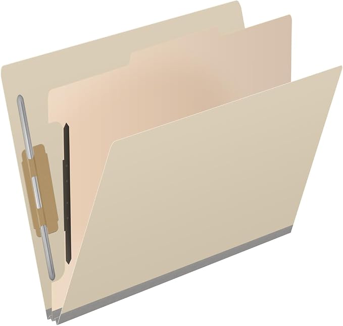 18 Pt. Manila Classification Folders, Full Cut End Tab, Letter Size, 1 Divider (Box of 10) - Image 2