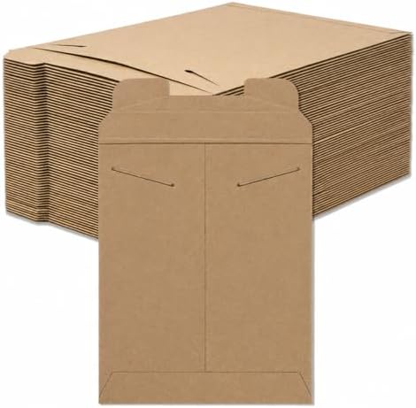 BOX USA Rigid Mailers 9" x 11" (100-Pack) - Kraft Mailer Envelopes for Photos, Certificates, Documents - Stay Flat by BOXUSA