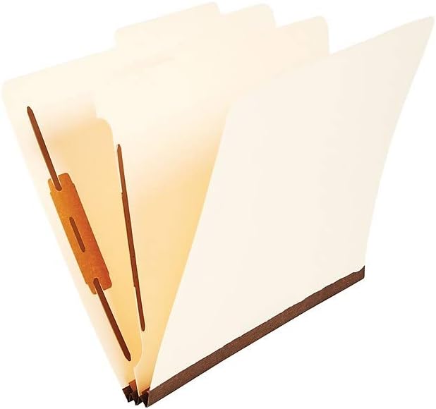 Staples Pressboard Classification Folder, Letter Size, 2/5‑Cut Top Tab, Manila, Durable Construction, 10/Box - Image 3