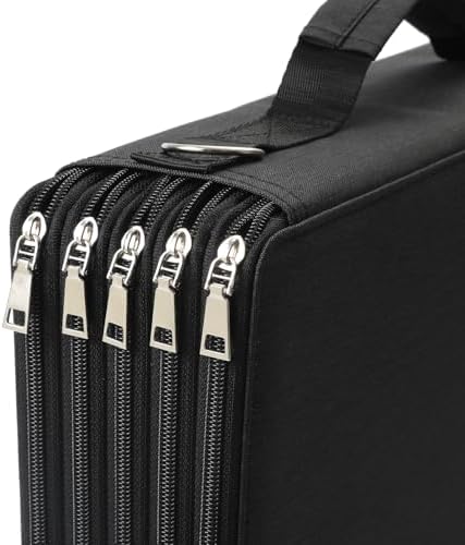 600-Slot Colored Pencil Case, 5-Layer Zipper with Shoulder strap and Handle - Image 4