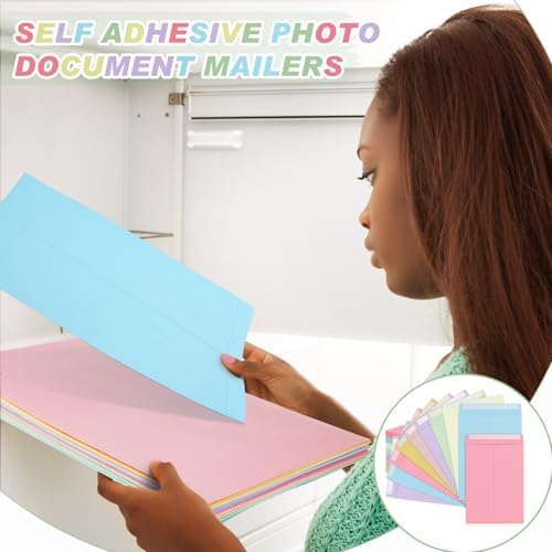 100 Pcs 9'' x 12'' Catalog Envelopes Self Adhesive 32lb Manila Envelopes Kraft Peel & Seal for Secure Mailing Storage Organizing for Home Office Business School (Morandi Colors) - Image 6