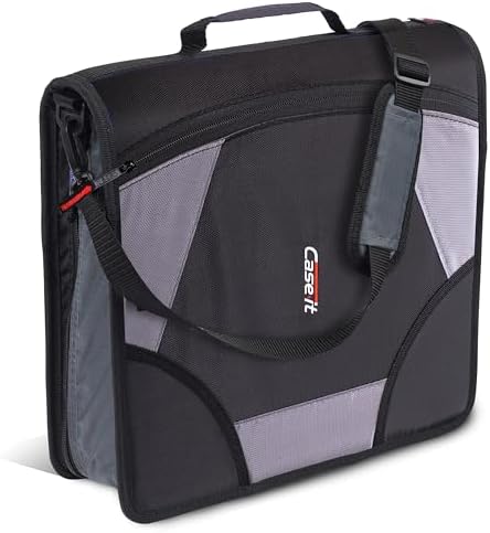 Case-it School Zipper Binder | 4-Inch D-Rings | 800-Sheet | D-186 Jet Black by Case-it