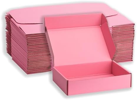 Pink Shipping Boxes 9x6x2 Inches, 20 Pack by DUZCLI