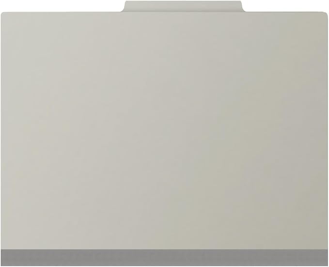 25 Pt. Pressboard Classification Folders, 2/5 Cut ROC Top Tab, Letter Size, 1 Divider, Light Gray (Box of 10) - Image 3