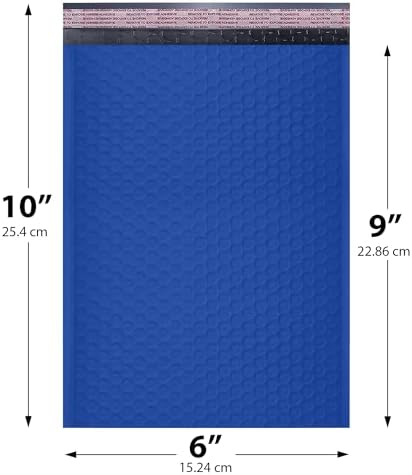 Royal Blue Bubble Mailers 6x10, Poly Padded Envelopes #0, 250 Pack - Image 2