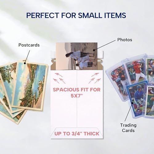 BOX USA Rigid Mailers 6" x 8" (100-Pack) - Cardboard Mailer Envelopes for Photos, Trading Cards, Small Prints - Stay Flat - Image 3