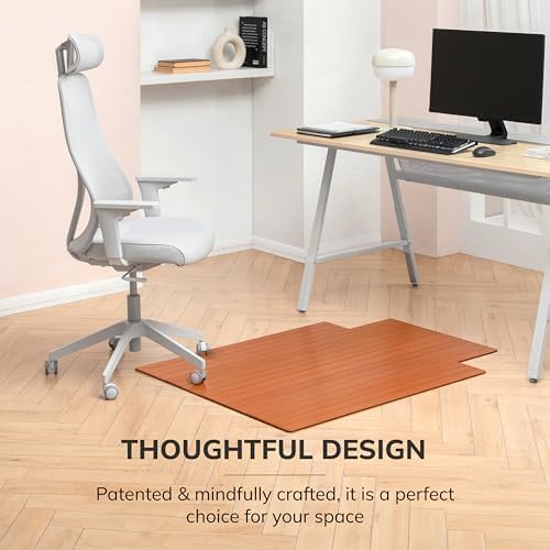 Anji Mountain 48" x 36" Bamboo Office Chair Mat for Carpet & Hardwood Floor - Image 4
