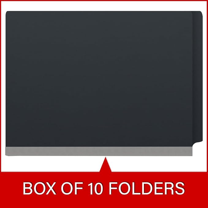 Pressboard Classification Folders, Full Cut End Tab, Letter Size, 2 Dividers, Black (Box of 10) - Image 6