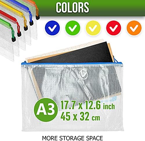 32 Pack Mesh Zipper Pouch Bags A3-17.7x12.6 - Plastic Zipper Pouches for Organizing - Board Game Bags - Puzzle Organizer Bag - Large Zippered Pouch Bag - Mesh Pouches with Zippered - Puzzle Storage - Image 3