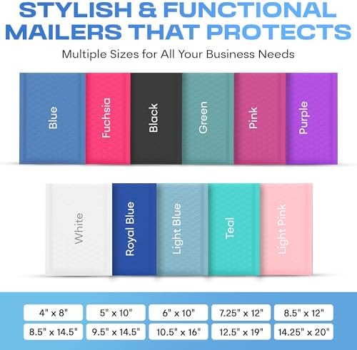 Light Blue Bubble Mailers 9.5x14.5 Poly Padded Envelopes #4 200 Pack - Image 3