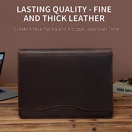 YIWEN Personalized Leather 3 Ring Binder Portfolio for 8.5 x 11” Notepad - Image 2