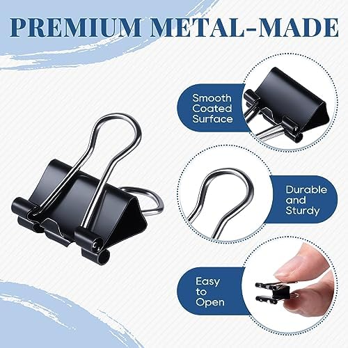 EFOK Small Binder Clips 864 PCS Mini 15mm Paper Clip 5/8 Inch Paper Clamps - Image 3