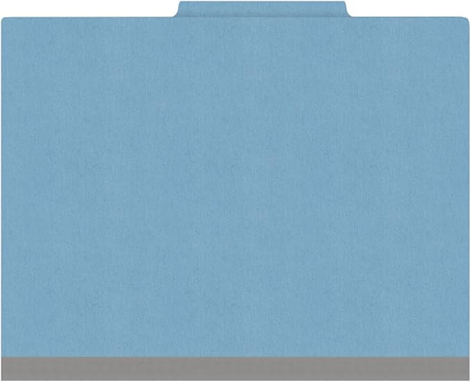 Heavy Duty End Tab Color Folders, 2/5 Cut ROC Top Tab, Letter Size, 2 Divider, Blue (Box of 10) - Image 3