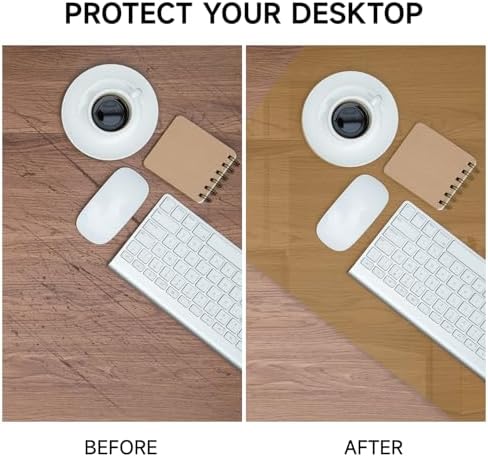VASUHOME 32" x 20" Brown Tempered Glass Desk Mat - Multi-Functional Desk Pad for Keyboard and Monitor Protection, Dry Erase Surface, Ideal Table Top Protector for Home & Office - Image 2