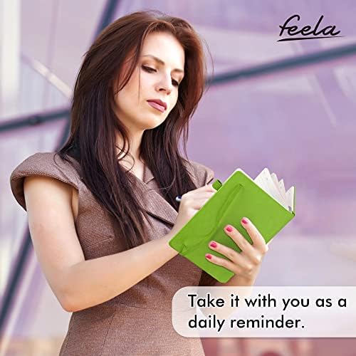 feela 24 Pack Journal Notebook Bulk for Work, Business Notebook Hardcover Lined Writing Journal with Pen Holder for Men Women Note Taking, with 24 Black Pens, 120 GSM, 5.1”x8.3”, A5, Green - Image 6