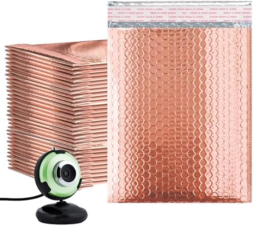 Metallic Bubble Mailers 8.5 x 11 Inch Rose Gold, Self Seal Closure, 3/16 Inch Cushioning, Padded Shipping Envelopes Pack of 250 by AMIFF
