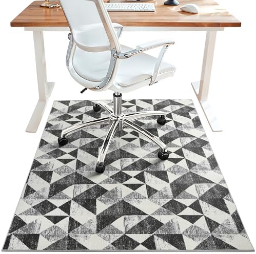 48"x60" Office Chair Mat for Hardwood Floor, Non-Slip Brushed Quartz by BESBLEE