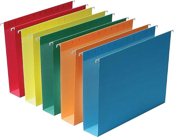 Staples Hanging File Folders, Letter Size, 2" Expansion, 5‑Tab, Assorted Colors, Box‑Bottom Design – 25/Box - Image 2