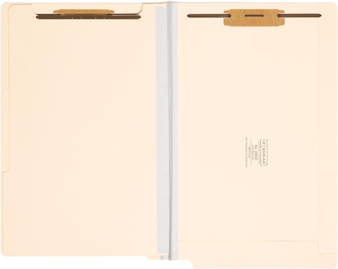 Smead Pressboard End Tab Classification File Folder, 2 Dividers, 2" Expansion, Legal Size, Manila, 10 per Box (29835) - Image 3