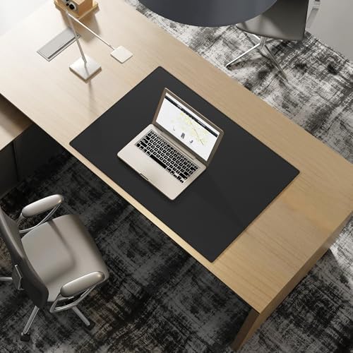Cacoy 31.5" x 24" Leather Desk Mat, Large Desk Protector Mat, PU Leather Desk Pad, Non-Slip Large Gaming Mouse Pad, Desk Blotter, Desk Pads on Top of Desks, Home Office Desk Matt for Desktop (Black) - Image 4