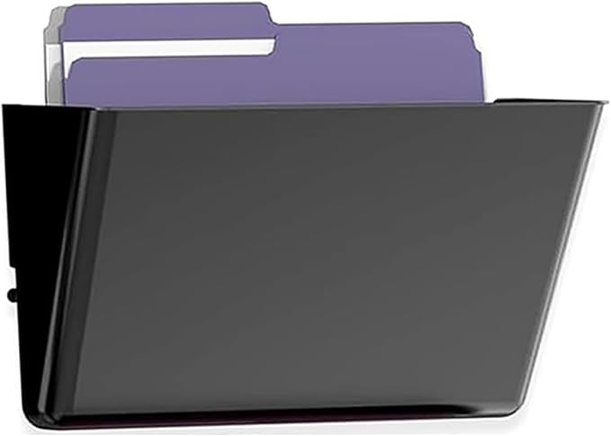 MINDEPOT 1 Pockets Acrylic Wall File Organizer, Wall File Holder Black - Image 3