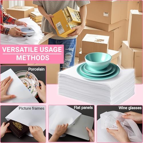 12"X 12" Cushion Foam Pouches, 100 Pack Foam Wraps Pouches, Packing Cushioning Supplies Protect Dishes, crafts, Glassware and Fragile Items, Protective Packing Sleeves for Moving, Packaging, Storage - Image 5