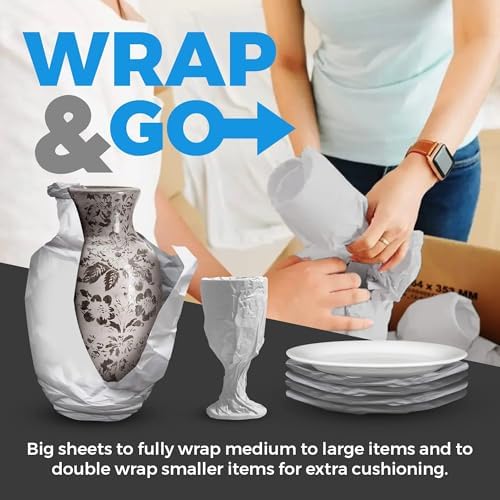 Bryco Goods Newsprint Packing Paper Sheets for Moving - 1.5lb - 50 Sheets of Newspaper Paper - Wrapping and Protecting Fragile Items, Box Filler, Shipping Supplies - 27" x 17" - Made in the USA - Image 4
