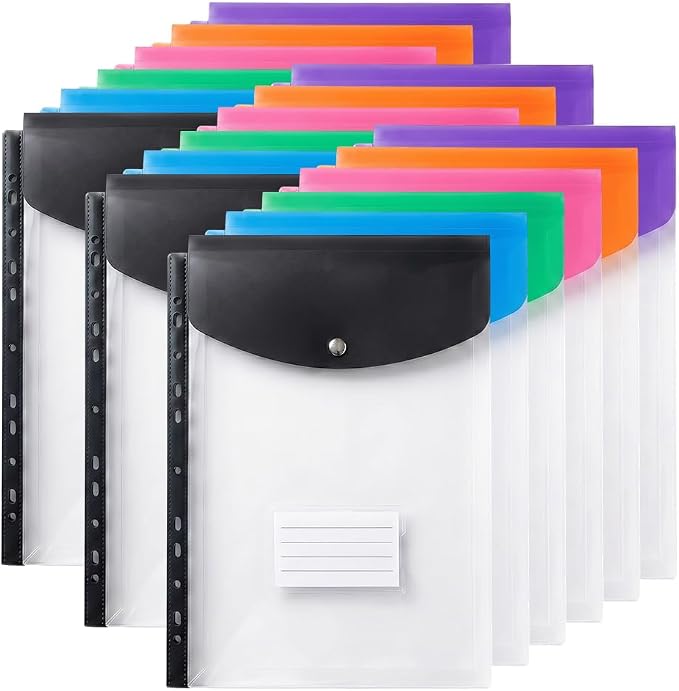 11-Hole Expanding File Pockets Assorted Colors, Folder for Binder to Help Organize Documents, Receipts, Notes and Paperwork While Keeping Files Neatly Separated，18PCS-B by Unknown
