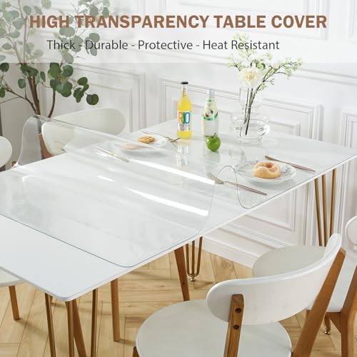 LovePads Clear Desk Mat 12x60 in, 1.5mm Thick Plastic Table Cover Protector - Image 2