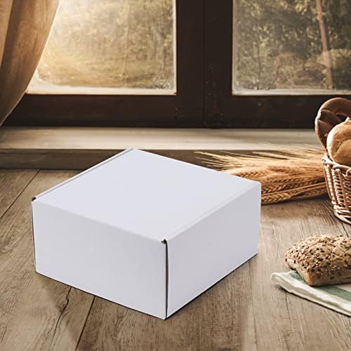 HORLIMER 8x8x4 inches Shipping Boxes Set of 25, White Corrugated Cardboard Box Literature Mailer - Image 6