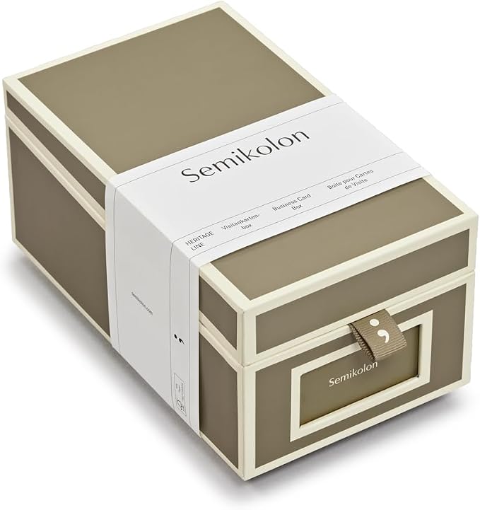 Semikolon - Business Card Box with Alphabetical Tabs, Fango by Semikolon