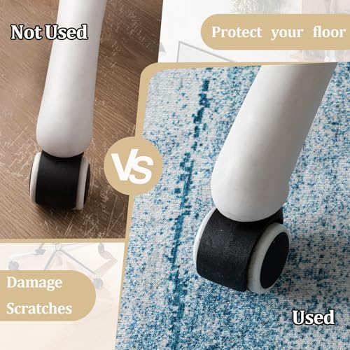 Office Chair Mat for Hardwood Floor, 60"x45" Easy Glide Computer Chair Mat Protector for Rolling Chair Under Desk Rug Nonslip Backing, Machine Wash - Image 3