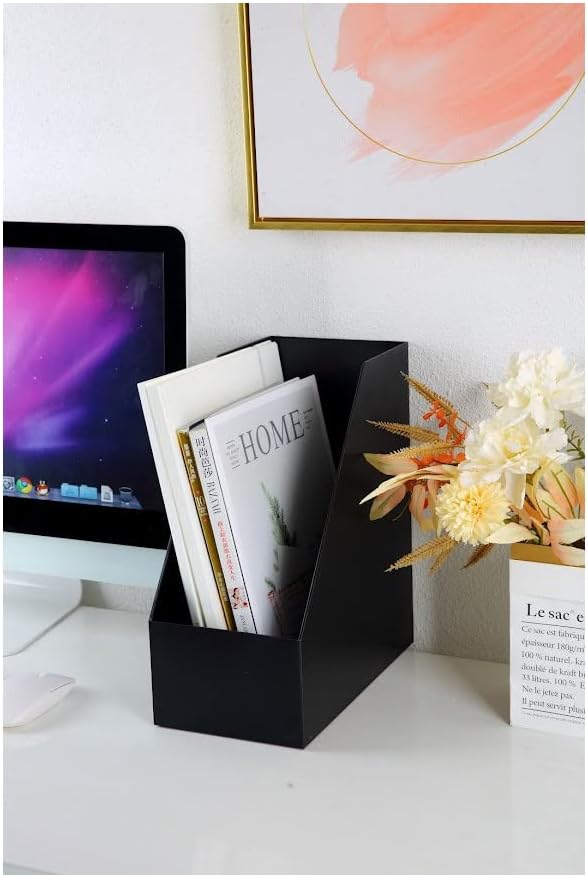 YBM Home Vertical File Bins Organizer Open Front Design for Easy Access to Files, Documents, and Magazines, Ideal for Home Office, Work Desktops, or School, Large, Extra Wide, 1271-1 - Image 2