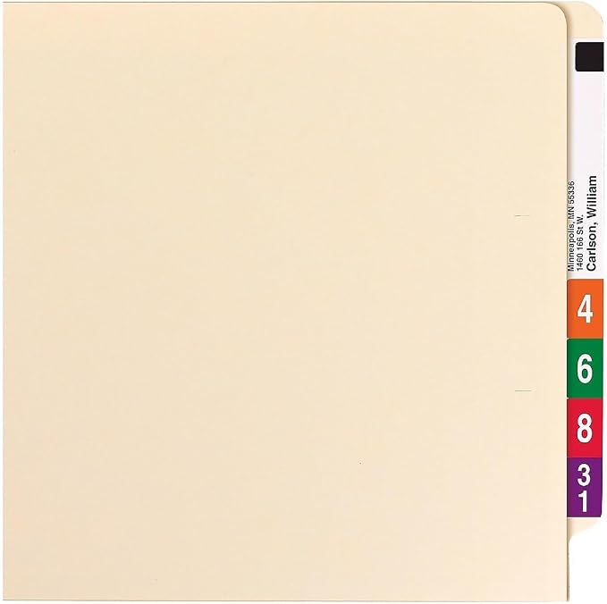 Smead Extra Capacity End Tab Fastener File Folder, Shelf-Master® Reinforced Straight-Cut Tab, 2 Fasteners, 1-1/2" Expansion, Letter Size, Manila, 50 per Box (34276) - Image 6