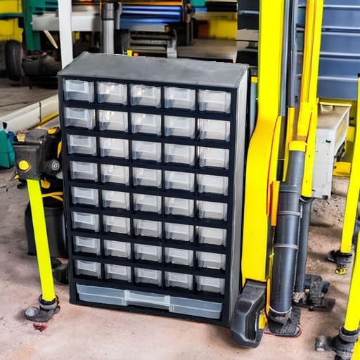 Storage Bin with Drawers - 41-Drawer Plastic Tool Organizer - Hardware or Craft Cabinet for Storing Beads, Toys, or Nuts and Bolts by Stalwart (Black) - Image 6