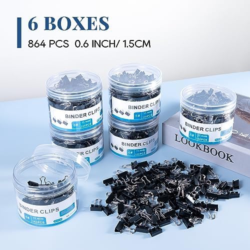EFOK Small Binder Clips 864 PCS Mini 15mm Paper Clip 5/8 Inch Paper Clamps - Image 7