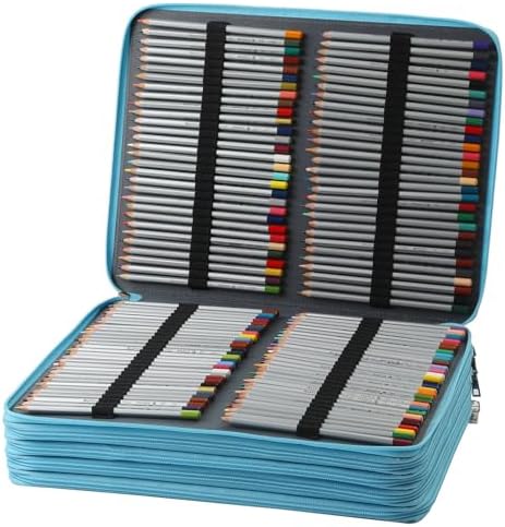 600-Slot Colored Pencil Case, 5-Layer Zipper with Shoulder strap and Handle - Image 3