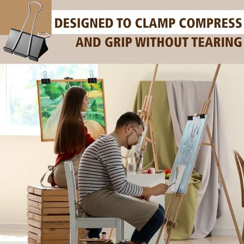 Jetec 72 Pcs 3 Inch Jumbo Binder Clips Black Extra Large Binder Clips Bulk - Image 4