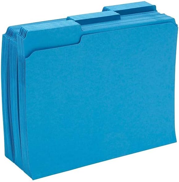 Staples Reinforced Colored File Folders, Letter Size, 3‑Tab Design, Blue, Heavy‑Duty Construction, 100/Box - Image 5