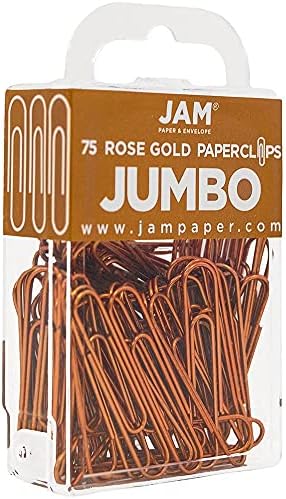 JAM Paper Colored Jumbo Paper Clips - Rose Gold Paperclips - 75/pack - Image 2