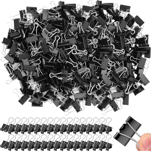 Jetec 500 Pcs Black 1.25 Inch Binder Clip Paper Clamp Metal Paper Clip by Jetec