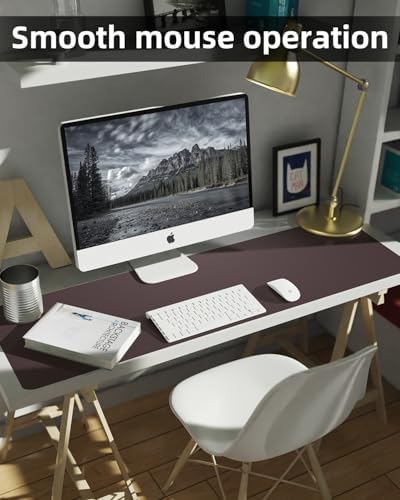 Leather Desk Pad Protector,48"x 17"Desk Mat Large, Mouse Pad, Non-Slip PU Leather Desk Blotter,Waterproof Desk Pad for Office/Home(Coffee) - Image 5